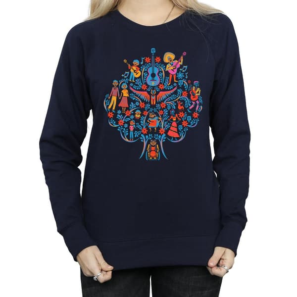 Disney Dam/Dam Coco Tree Mönstrad Tröja L Marinblå Navy Blue L