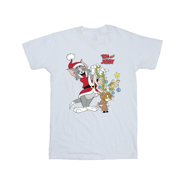 Tom & Jerry Girls Jul Ren T-shirt i Bomull 9-11 År White 9-11 Years