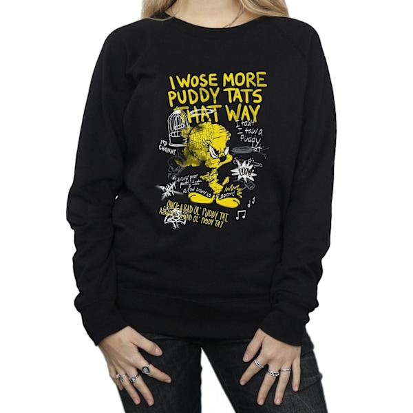 Looney Tunes Dam/Damer Tweety Pie More Puddy Tats Sweatshirt Black XL