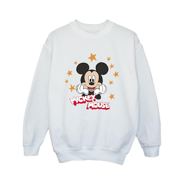 Disney Boys Mickey Mouse Stars Sweatshirt 7-8 år Vit White 7-8 Years