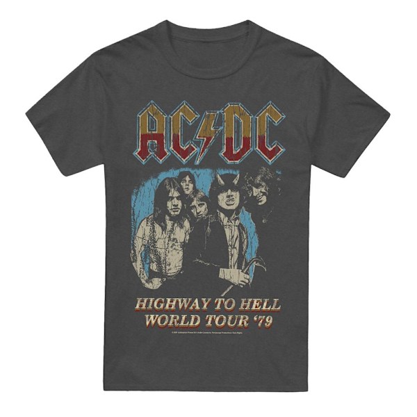 AC/DC Unisex Vuxen Highway World Tour 79 T-Shirt XXL Kolgrå Charcoal XXL