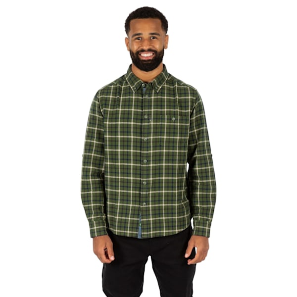 Trespass Mens Withnell Rutig Bomullsskjorta XS Grön Green XS