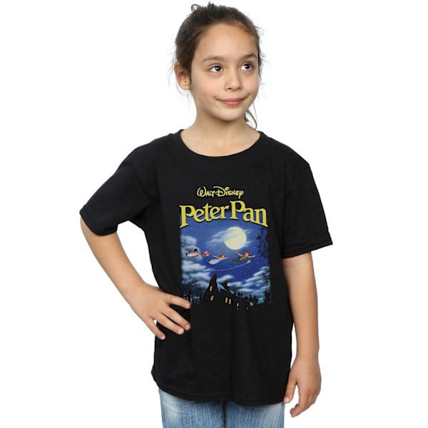 Disney Girls Peter Pan Kom Med Mig Homage Bomull T-shirt 7-8 år Black 7-8 Years