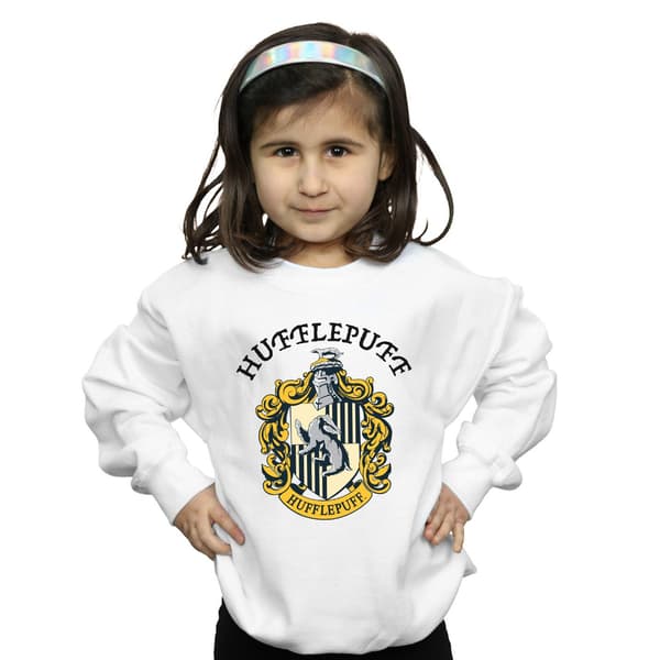 Harry Potter Flickor Hufflepuff Bomullströja 7-8 År Vit White 7-8 Years