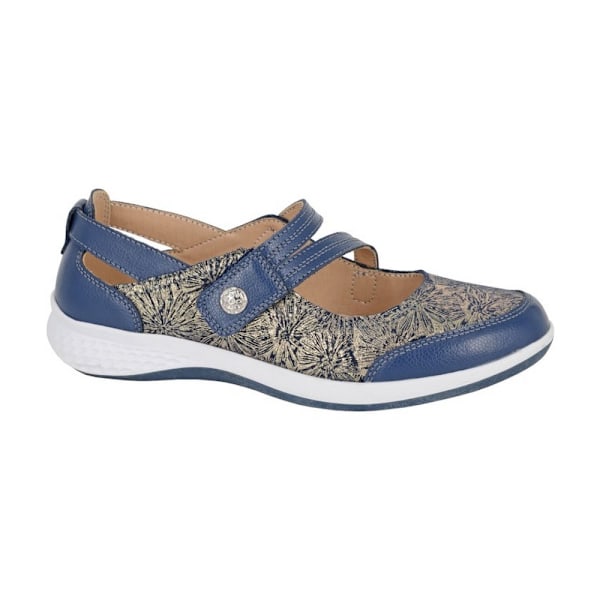Boulevard Dam/Dam Sparkle Action Läder Touch Fastening Navy 7 UK