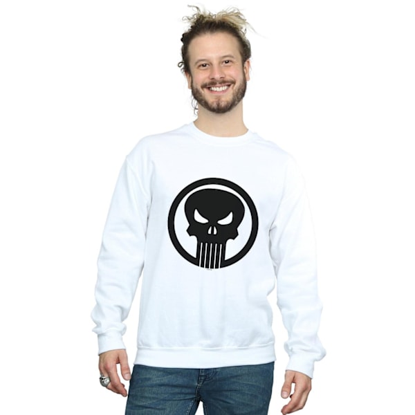 Marvel The Punisher Skull Circle Sweatshirt L Vit White L