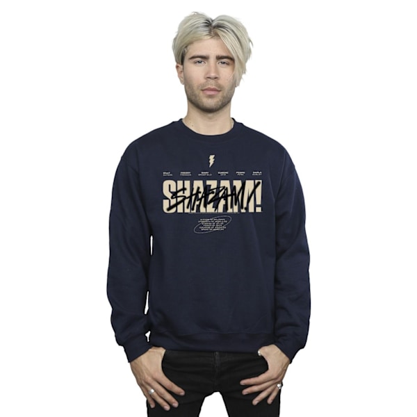 DC Comics Herr Shazam Fury Of The Gods Vandalised Logo Sweatshirt Navy Blue M