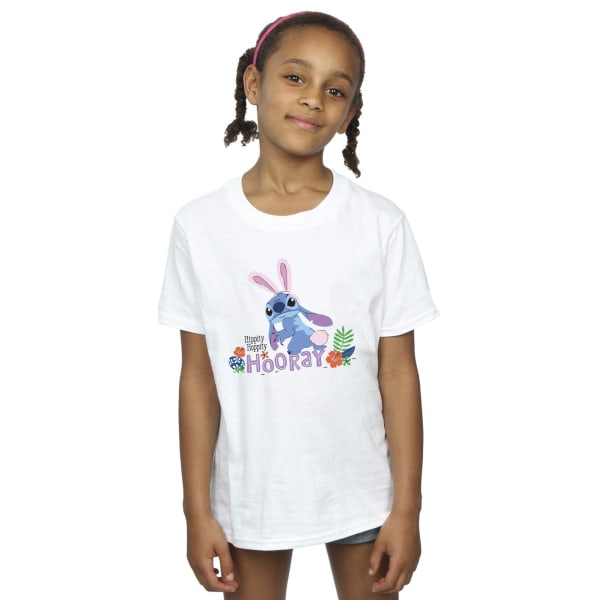 Disney Girls Lilo & Stitch Hippity Hop Stitch Bomull T-shirt 12 White 12-13 Years