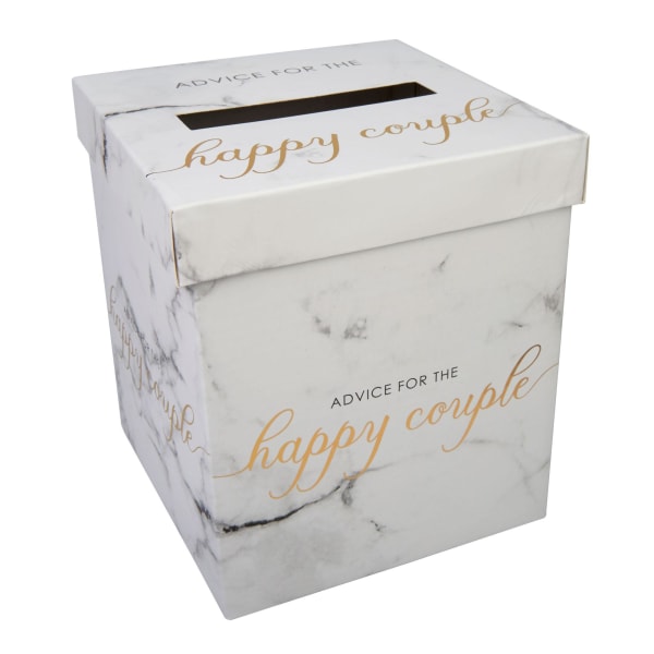 Neviti Happy Couple Marble Bröllopspostlåda One Size Vit/Guld White/Gold One Size