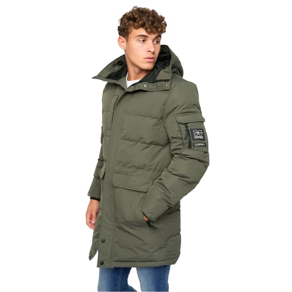 Crosshatch Herr Milwaka Lång Vadderad Jacka L Oliv Olive L