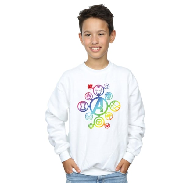 Marvel Boys Avengers Infinity War Rainbow Icons Sweatshirt 12-1 White 12-13 Years