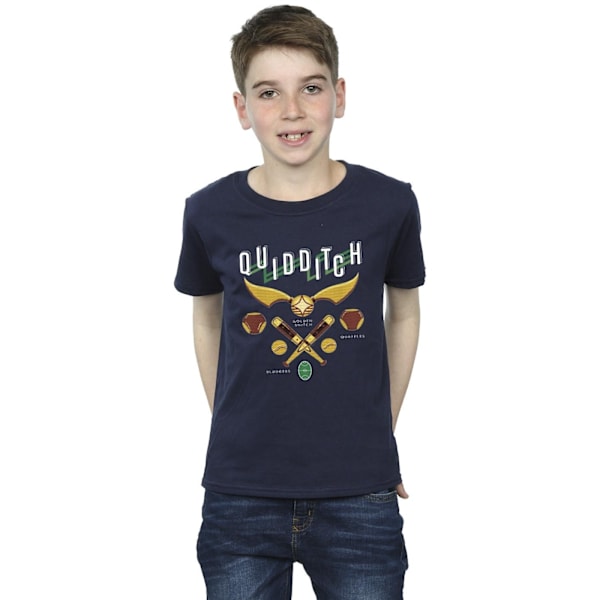 Harry Potter Quidditch Bludgers Quaffles T-shirt för pojkar 7-8 år Navy Blue 7-8 Years