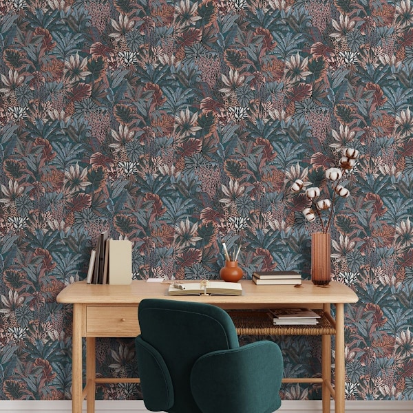 Muriva Forest Tapet 10m x 53cm Teal Teal 10m x 53cm