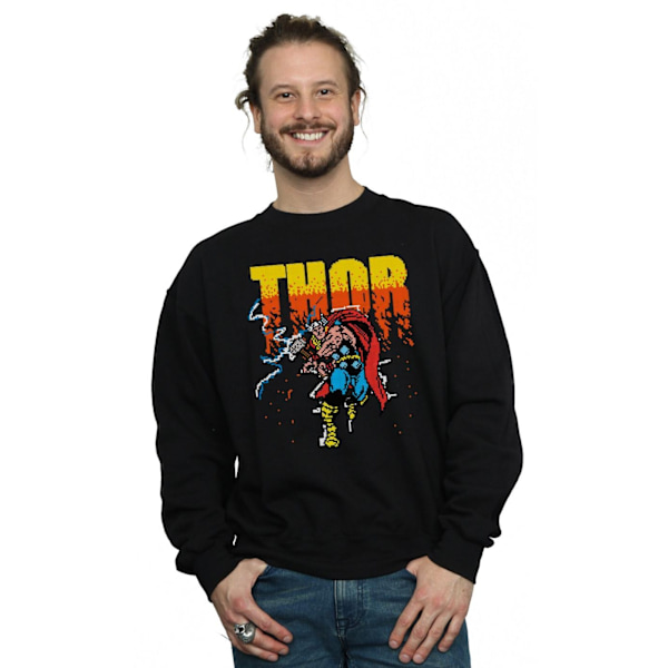 Marvel Herr Thor Pixelated Sweatshirt S Svart Black S