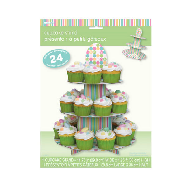 Unik fest återanvändbar kartong cupcake stativ en storlek grön Green One Size