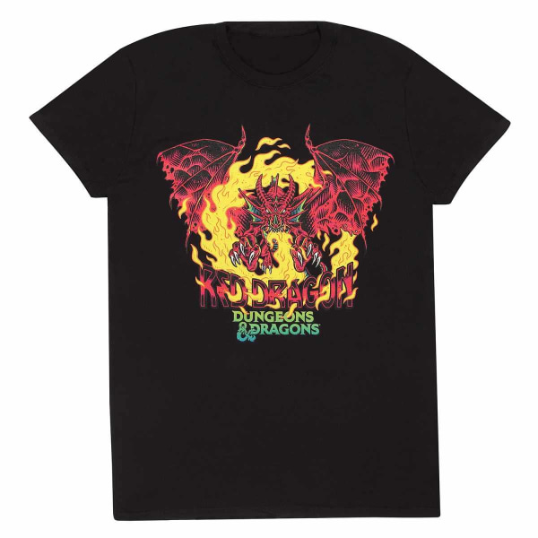 Dungeons & Dragons Unisex Vuxen Röd Dragon T-shirt L Svart Black L