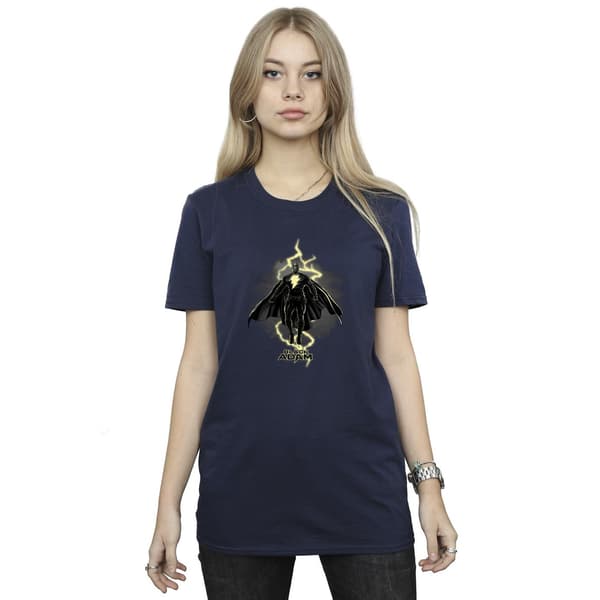 DC Comics Dam/Dam Black Adam Hovering Bolt Bomull Boyfriend Navy Blue XXL