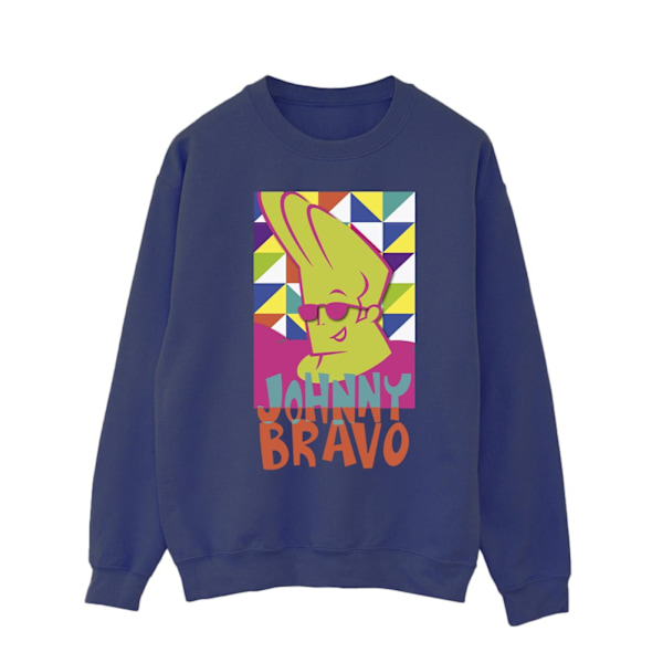 Johnny Bravo Herr Multi Triangles Pop Art Sweatshirt M Marinblå Navy Blue M