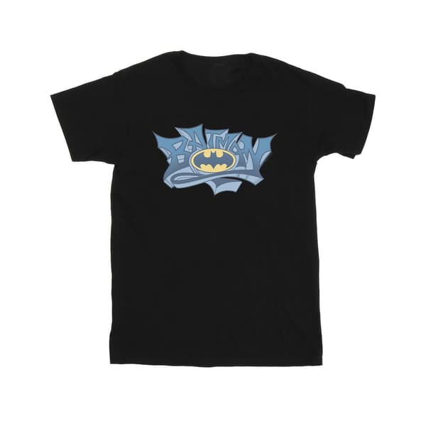 DC Comics Herr Batman Graffiti Logotyp T-Shirt S Svart Black S