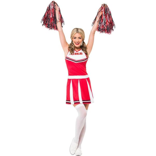 Smiffys Dam/Dam Cheerleader Kostym M Röd/Vit Red/White M