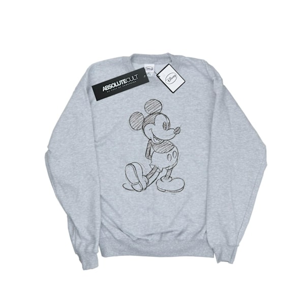 Disney Dam/Kvinnor Mickey Mouse Sketch Kick Sweatshirt M Spor Sports Grey M