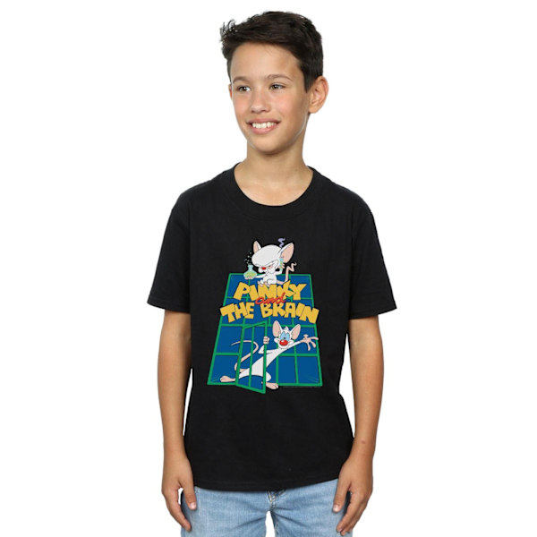 Animaniacs Boys Pinky And The Brain Laboratory T-Shirt 7-8 År Black 7-8 Years