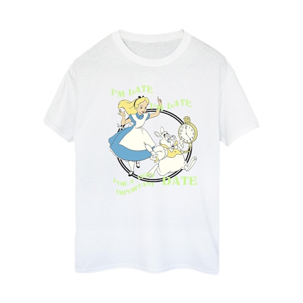 Disney Womens/Ladies Alice In Wonderland I´m Late Cotton Boyfri White 3XL