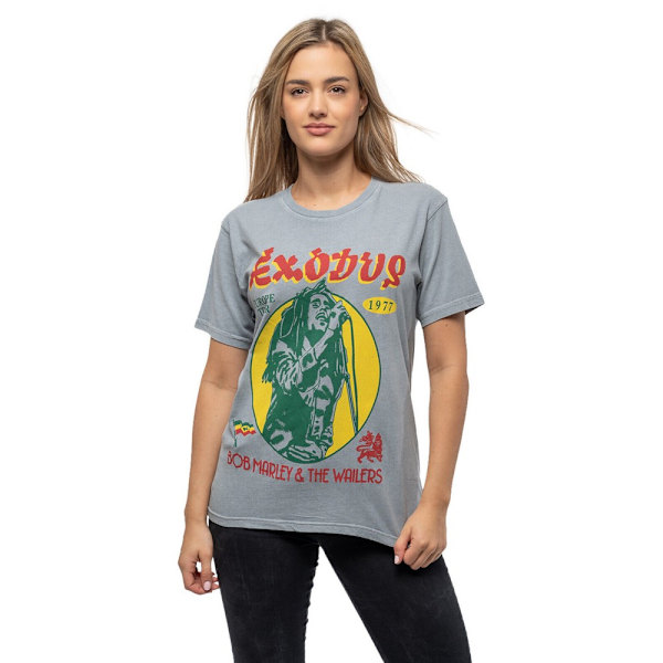 Bob Marley & The Wailers Unisex Vuxen 1977 Tour Mineral Wash T-shirt Grey S