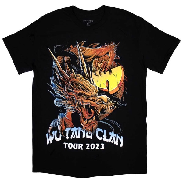 Wu-Tang Clan Unisex Adult Tour ´23 Dragon Back Print T-Shirt M Black M