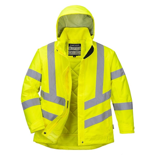 Portwest Damjacka för kvinnor/damer Hi-Vis vinterjacka XL gul Yellow XL