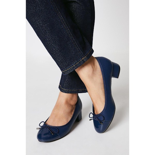 Good For The Sole Dam/Damer Talia Block Heel Ballerina Flat Navy 3 UK