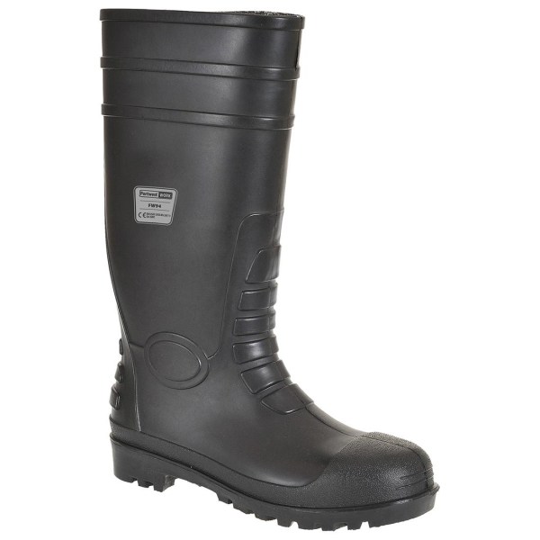 Portwest Mens Classic Safety Wellington Boots 3 UK Black Black 3 UK