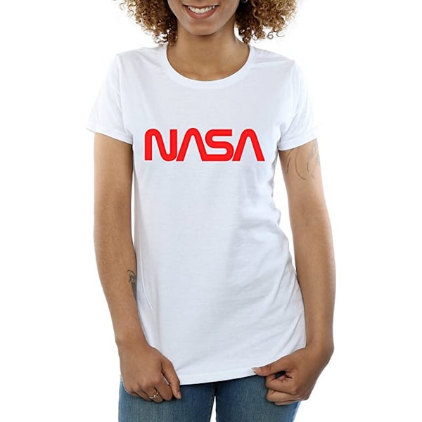 NASA Dam/Kvinnor Modern Logo Bomull Boyfriend T-Shirt XXL Vit White XXL