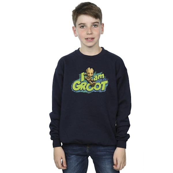 Marvel Boys Guardians Of The Galaxy I Am Groot Hopptröja Navy Blue 12-13 Years