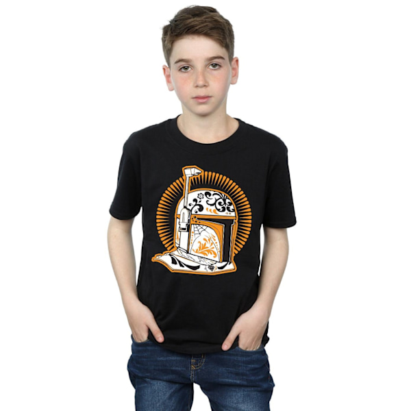 Star Wars Boys Boba Fett Dia De Los Muertos T-shirt 9-11 år Black 9-11 Years