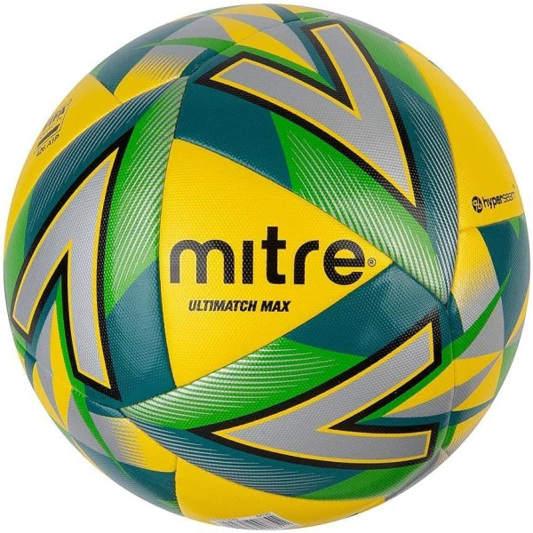 Mitre Ultimatch Max Match Fotboll 5 Vit/Orange/Grön White/Orange/Green 5