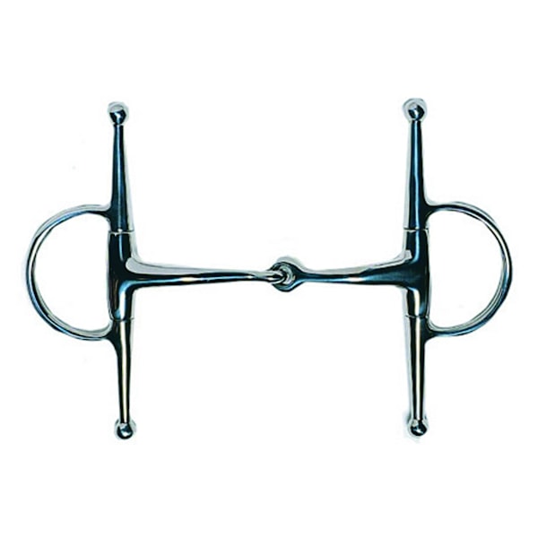 JP Korsteel Rostfritt Stål Ledad Full Cheek Snaffle Bit II 4 Silver 4.5in