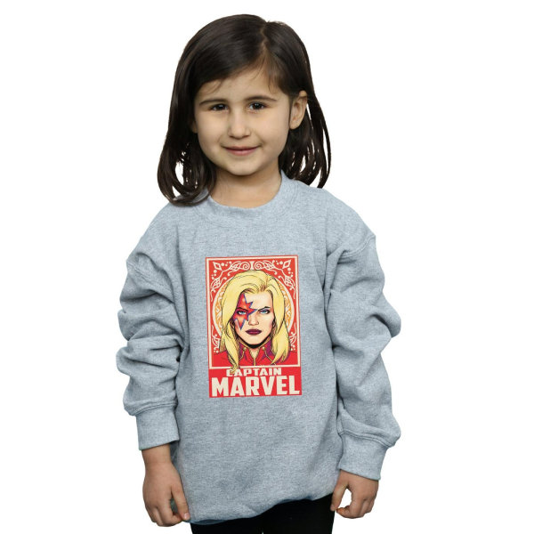 Marvel Girls Kapten Marvel Ornament Sweatshirt 12-13 år Spo Sports Grey 12-13 Years