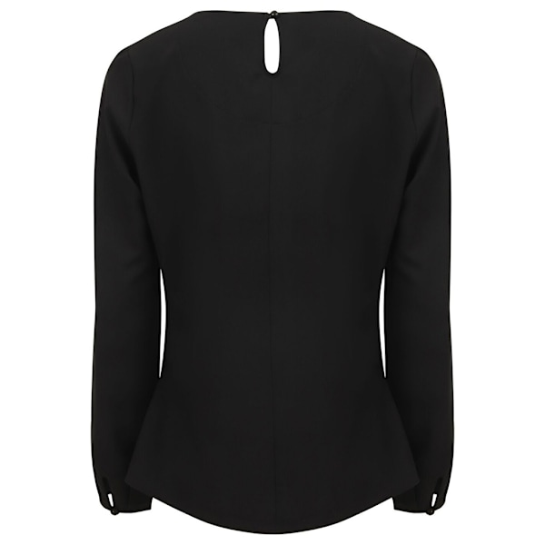 Henbury Dam/Damer Plisserad Framtill Långärmad Blus XL Svart Black XL