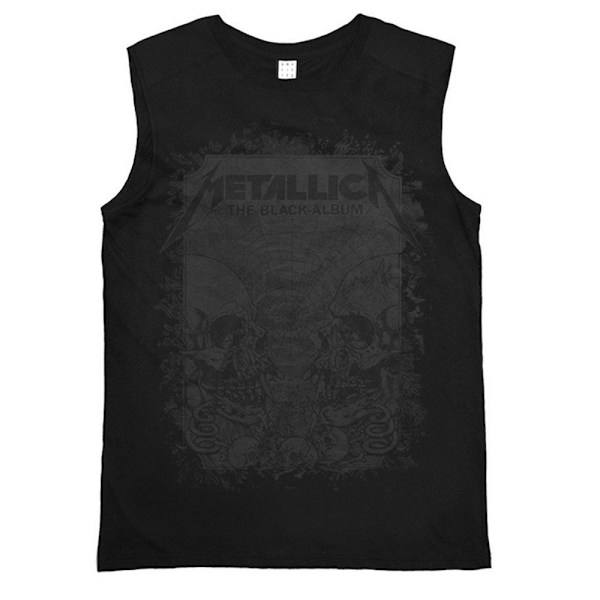 Amplified Mens Metallica The Black Album Sleeveless T-Shirt XL Black XL