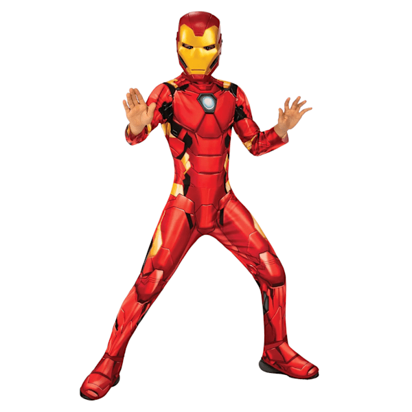 Avengers Barn/Barn Iron Man Kostym Set 5-6 År Röd/Guld Red/Gold 5-6 Years