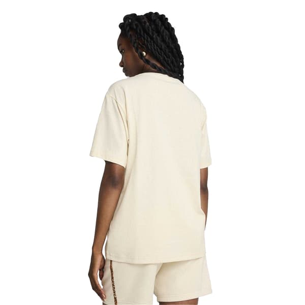 Puma Dam Djurmönstrad Logotyp T-shirt 8 UK Beige Beige 8 UK