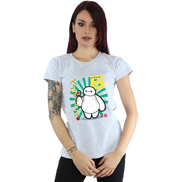 Big Hero 6 Dam/Dam Baymax Lollipop Boyfriend T-shirt XL S Sports Grey XL