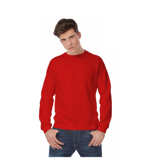 B&C Herr Crew Neck Sweatshirt Top L Röd Red L