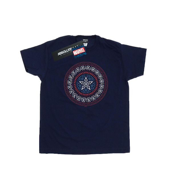 Marvel Boys Captain America Ornamental Shield T-Shirt 9-11 år Navy Blue 9-11 Years