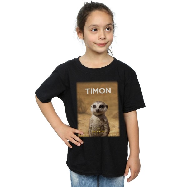 Disney Girls The Lion King Movie Timon Poster Bomull T-shirt 5-6 år Black 5-6 Years
