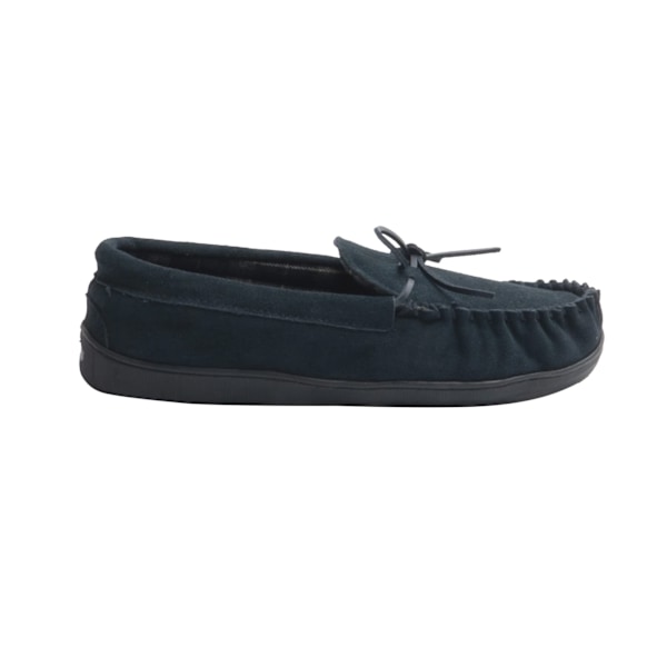 Mokkers herr Adie mockasinslippers i mocka, 10 UK, marinblå Navy 10 UK