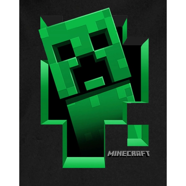 Minecraft Boys Creeper Inside Hoodie 12-13 år Svart/Grön Black/Green 12-13 Years