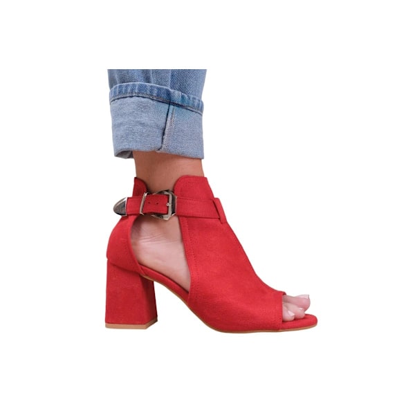 Where's That From Damskor/Damer Lisa Mocka Öppen Tå Blockklack Red 7 UK