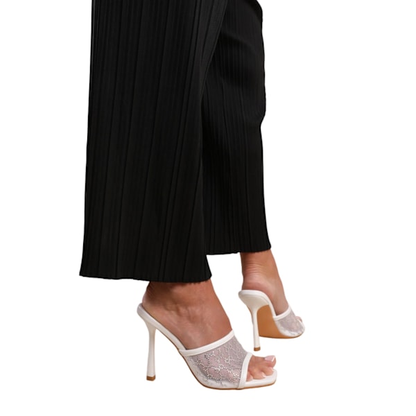 Where's That From Dam/Damer Lisbon Diamante Mesh Peep Toe M White 4 UK